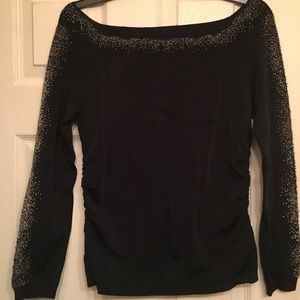 Black beaded sweater